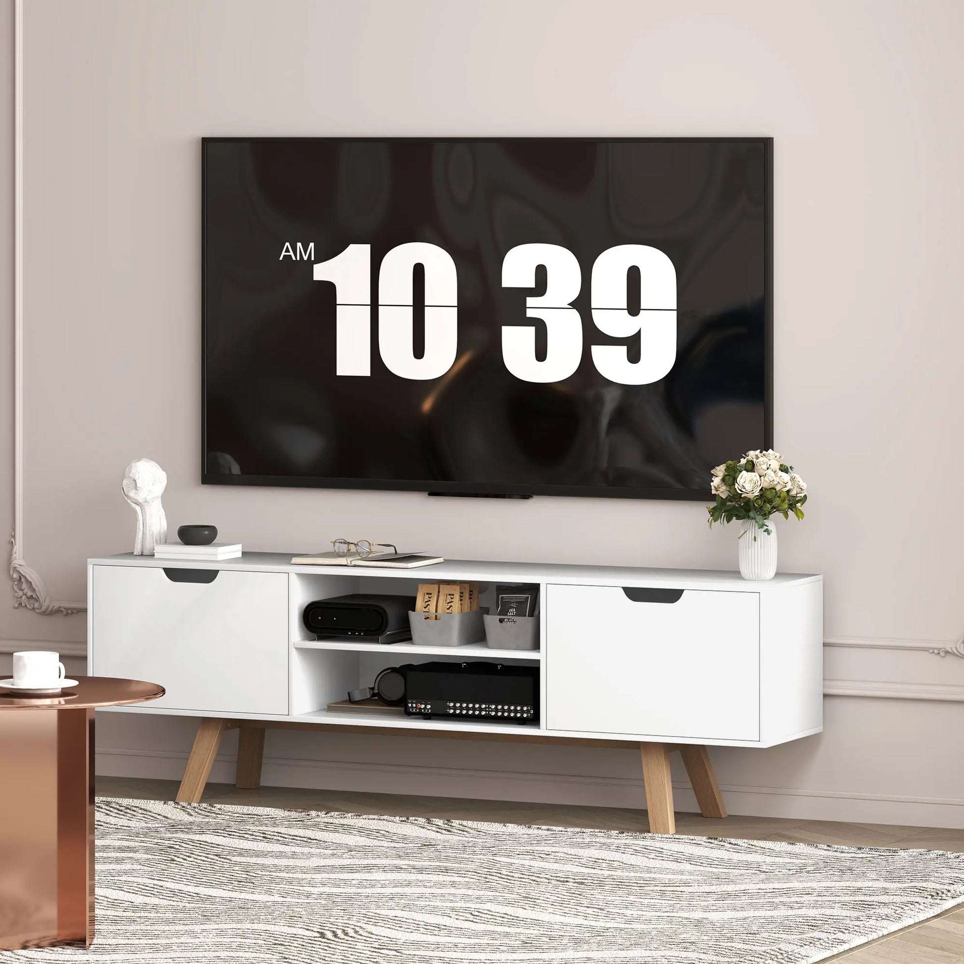 Nancy's Porches TV Meubel - TV Kast - TV-Dressoir - Sideboard - Wit - ± 150 x 40 x 50 cm