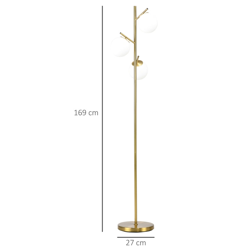 Nancy's Ardenno Vloerlamp - Staande Lamp - Goud / Wit - Glas / Staal