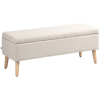 Nancy's Borbela Bankje - Hocker - Opbergbank - Beige - ± 110 x 40 x 45 cm