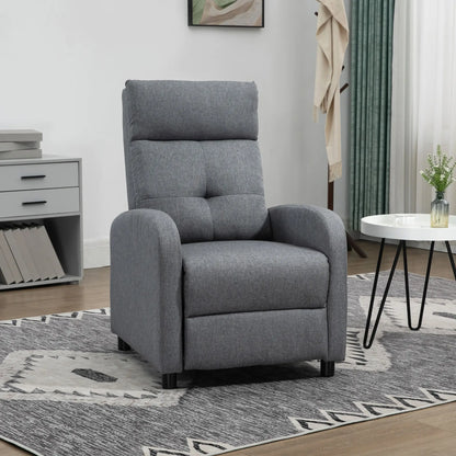 Nancy's Gemieira Relaxfauteuil - Relaxstoel - Loungestoel - Verstelbaar - Grijs - Linnen