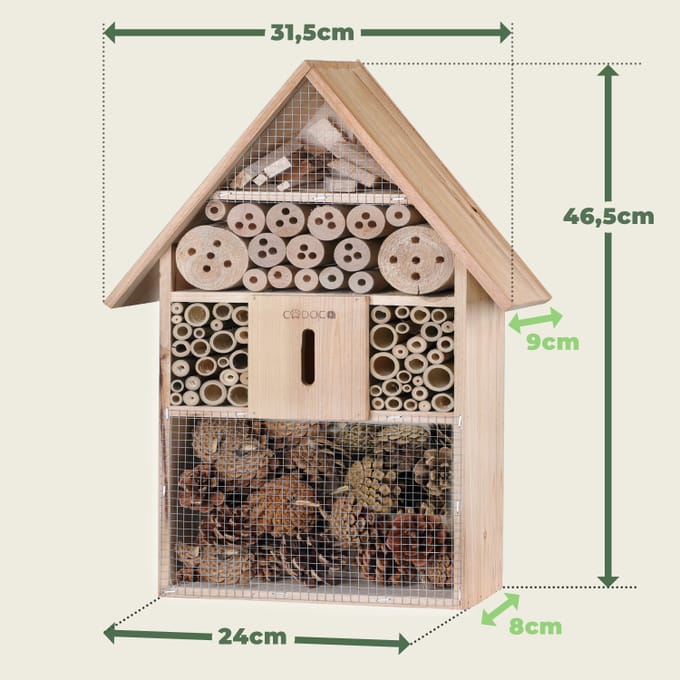 Nancy's Agliana Insectenhotel - Nestkast - Set van 2 - 48 x 31 x 10 cm