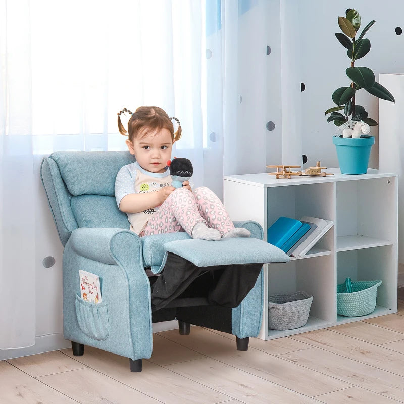 Nancy's Bono Kinderstoel - Kinderfauteuil - Kinderbank - Met Voetensteun - Blauw