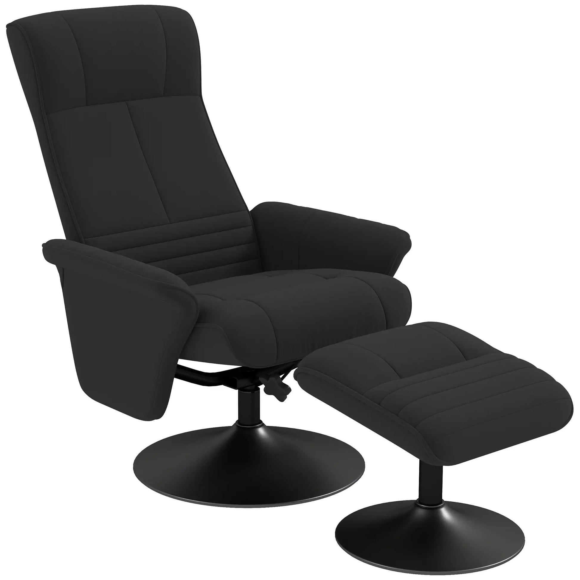 Nancy's Teixoso Relaxfauteuil met Hocker - Relaxstoel - Loungestoel - Zwart