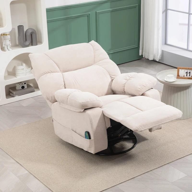 Nancy's Monte Relaxfauteuil - Relaxstoel - Elektrisch - Massagestoel - Draaibaar - Schommelfunctie - Beige