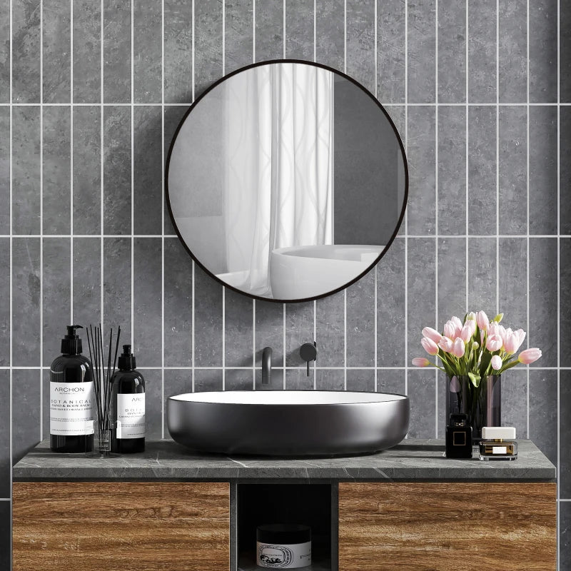 Miroir de salle de bain Sabugal de Nancy - Noir - Rond - Ø 60 cm