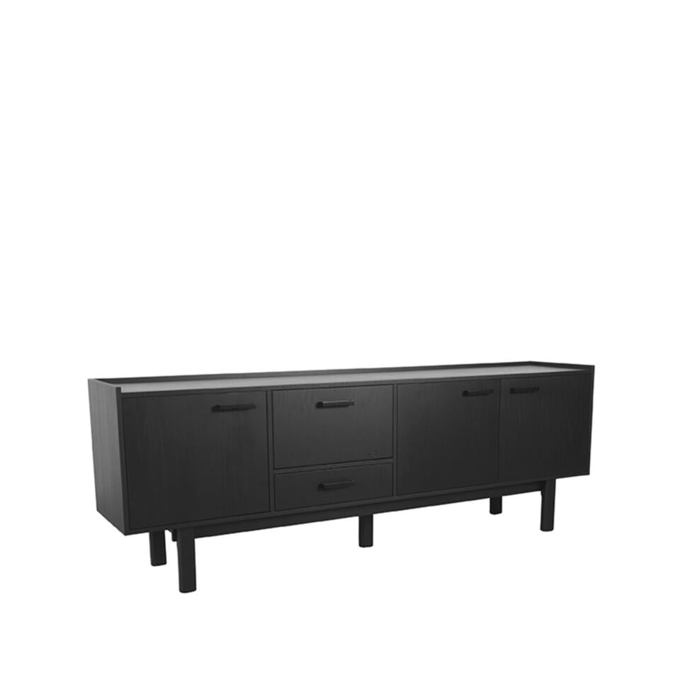 LABEL51 Dressoir Cali - Zwart - Eiken - ± 220 x 45 x 80 cm