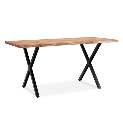 Nancy's Paderne Eettafel - Eetkamertafel - Keukentafel - Acaciahout / Staal - ± 160 x 80 x 75 cm