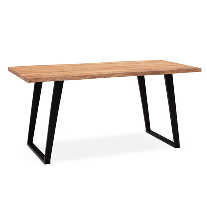 Nancy's Branca Eettafel - Eetkamertafel - Keukentafel - Acaciahout / Staal - ± 140 x 80 x 75 cm