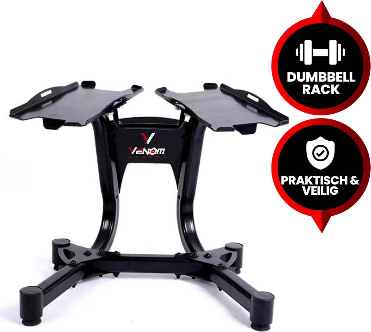 Venom Sports Dumbbell Rack – support d'haltères professionnel – support de haute qualité et solide – support de rangement pour haltères – noir