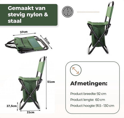 EASTWALL Opvouwbaar viskrukje Groen