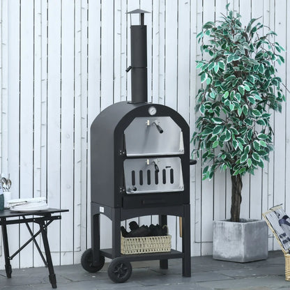 Nancy's Courel Barbecue - BBQ - Grill - Pizzaoven - Multifunctioneel - Houtskool - Staal - Zwart