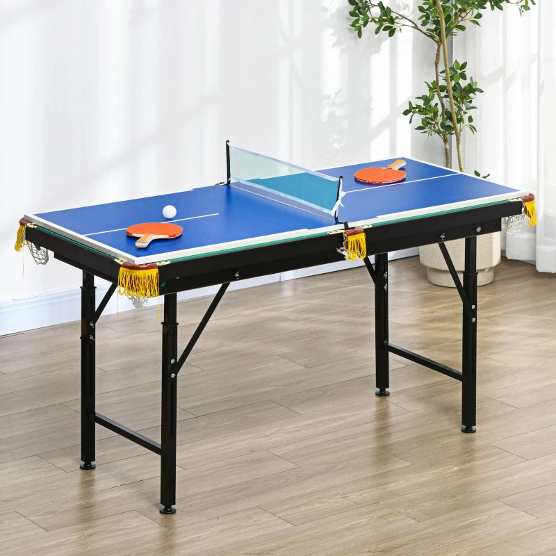 Nancy's Bollate Table Tennis Table and Billiard Table in 1 - Multi-game Table - Foldable - Adjustable Height - Blue / Green / Black