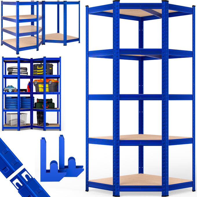 Nancy's Orland Shelving Unit - Storage Cabinet - Shelving Rack - Corner Cabinet - Blue - Steel - 70 x 40 x 180 cm