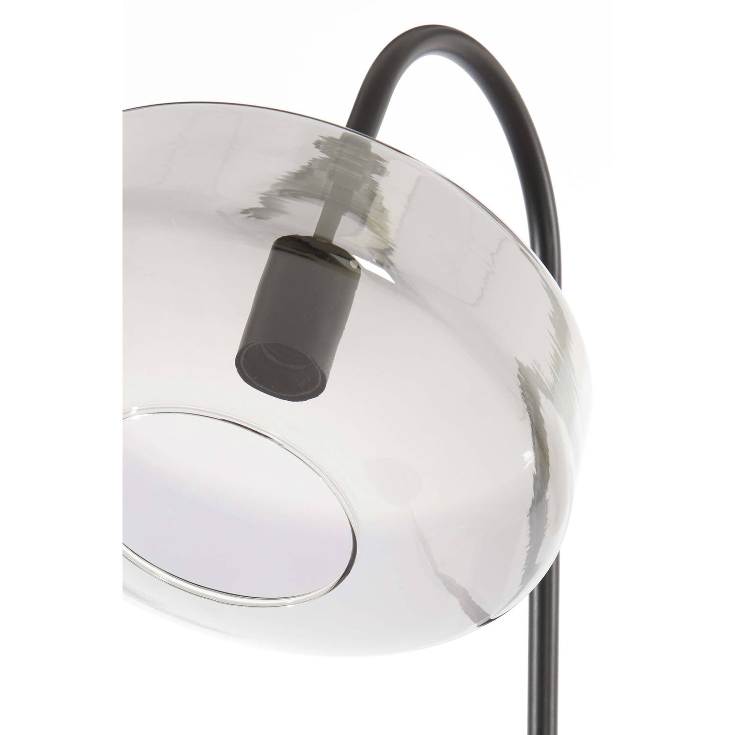 Lampadaire Nancy's Airaes - Lampe sur pied - Noir / Verre Fumé - Acier - ± 45 x 30 x 160 cm