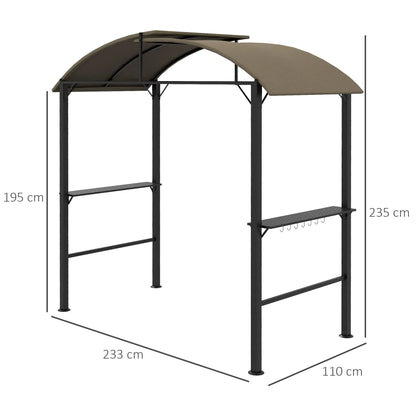 Nancy's Cagno Bbq overkapping - Bbq afdak - Barbecue Paviljoen - Kaki - ± 230 x 110 x 235 cm