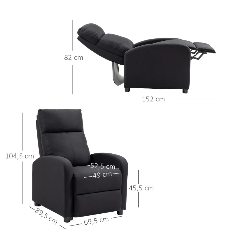 Nancy's Sejaes Relaxfauteuil - Relaxstoel - Ligstoel - Met Voetensteun - Zwart - Kunstleer