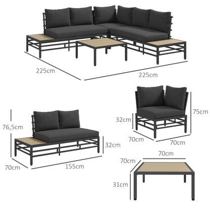 Nancy's Frielas Loungeset - Loungebank - Tuinset - Lounge Set - Grijs