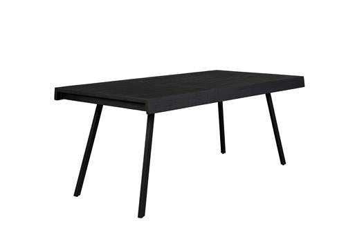 Nancy's Cherry Valley Dining Table - Modern - Black - Teak, Steel - 160 x 78 cm x 76 cm