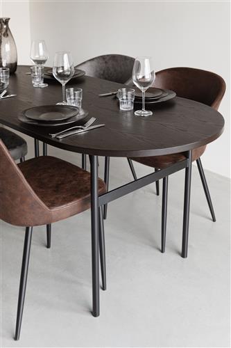 Nancy's Ajude Dining table - Kitchen table - Oval - Black - MDF / Steel - 180 x 80 x 75 cm