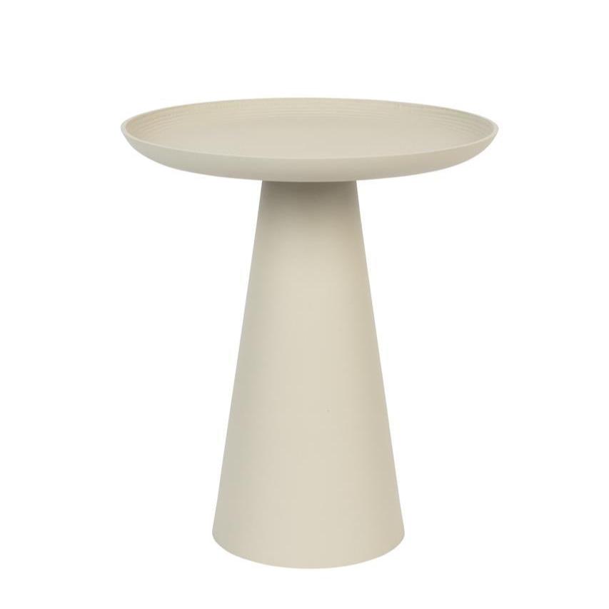 Nancy's Estela Bijzettafel - Salontafel - Rond - Beige - Staal - ± Ø 40 x 45 cm