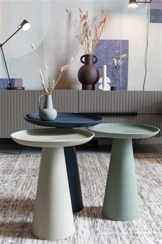 Nancy's Estela Side table - Coffee table - Round - Beige - Steel - ± Ø 35 x 40 cm