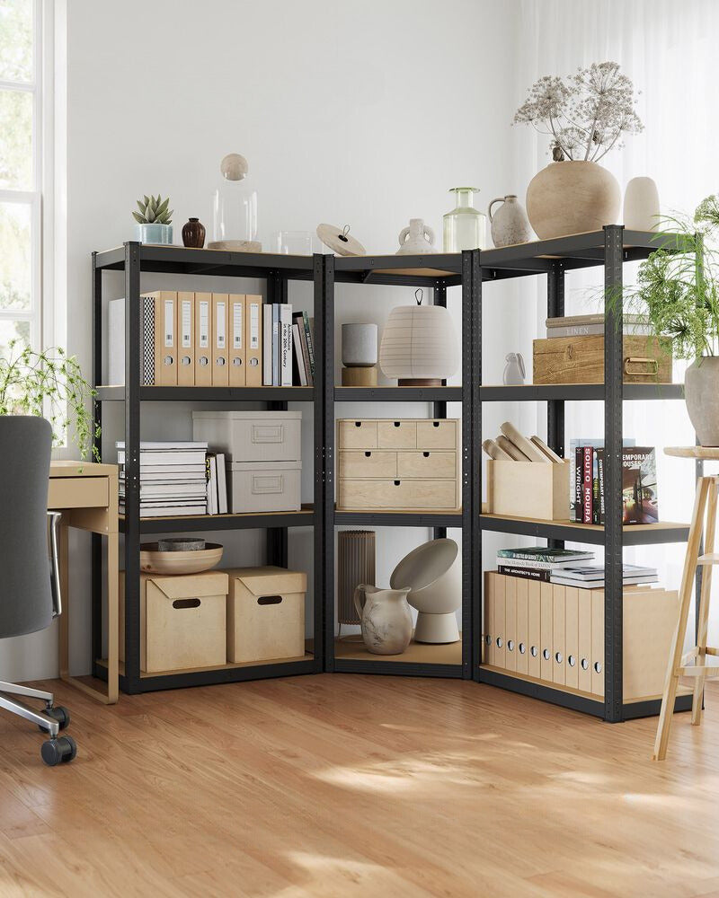 Nancy's Bressanone Shelving Unit - Corner Cabinet - Storage Cabinet - Shelving Rack - Black