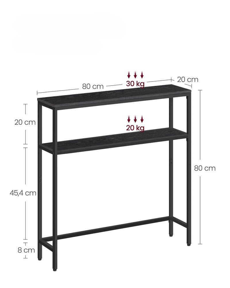 Nancy's Segadaes Sidetabel -  Bijzettafel - Consoletafel - Zwart / Grijs - 80 x 20 x 80 cm