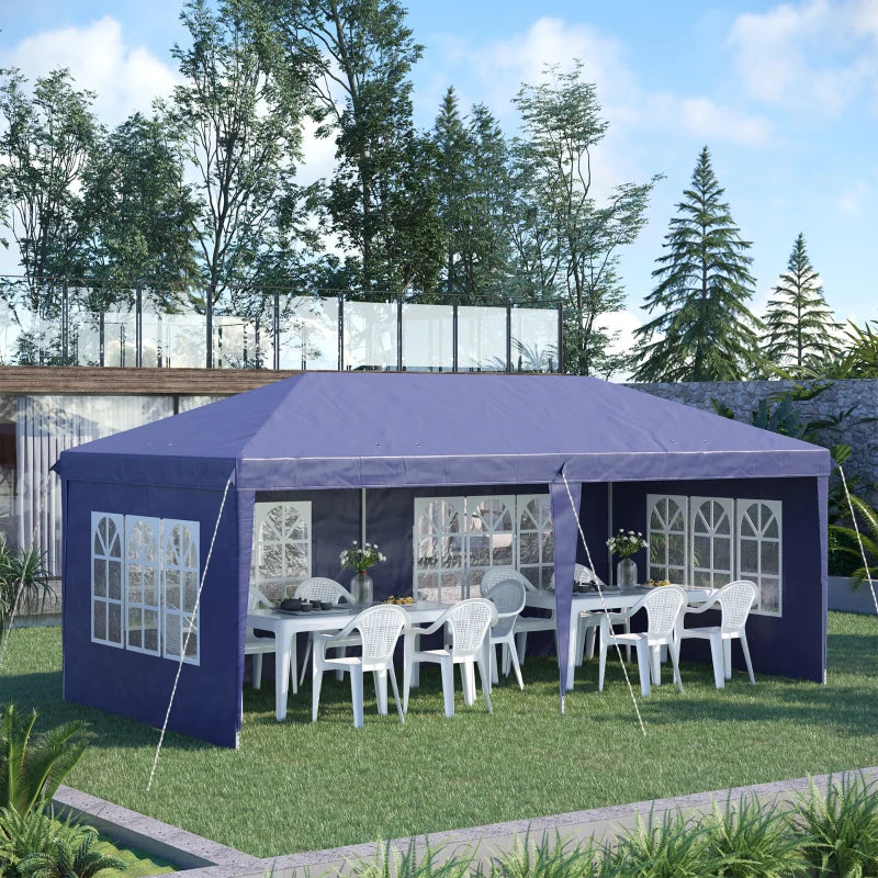 Nancy's Moita Partytent - Tuinpaviljoen - Party Tent - Blauw - ± 600 x 300 cm