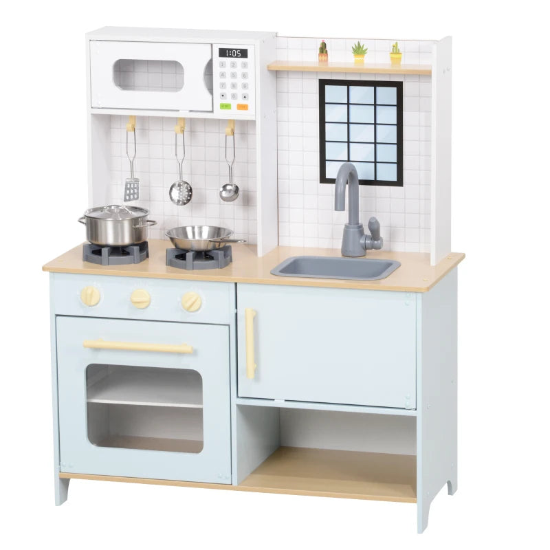 Nancy's Pien Kinderkeuken - Speelkeuken - Speelgoedkeuken - Inclusief Accessoires - Blauw / Wit