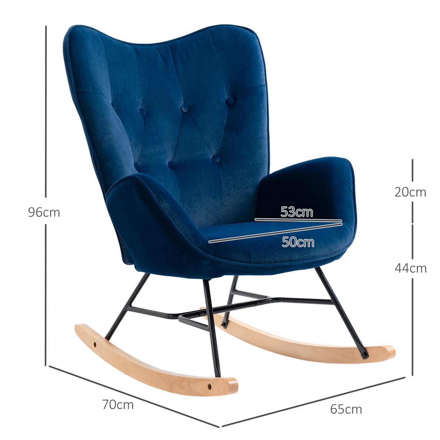 Nancy's Redinha Schommelstoel - Loungestoel - Relaxstoel - Blauw - Fluweel