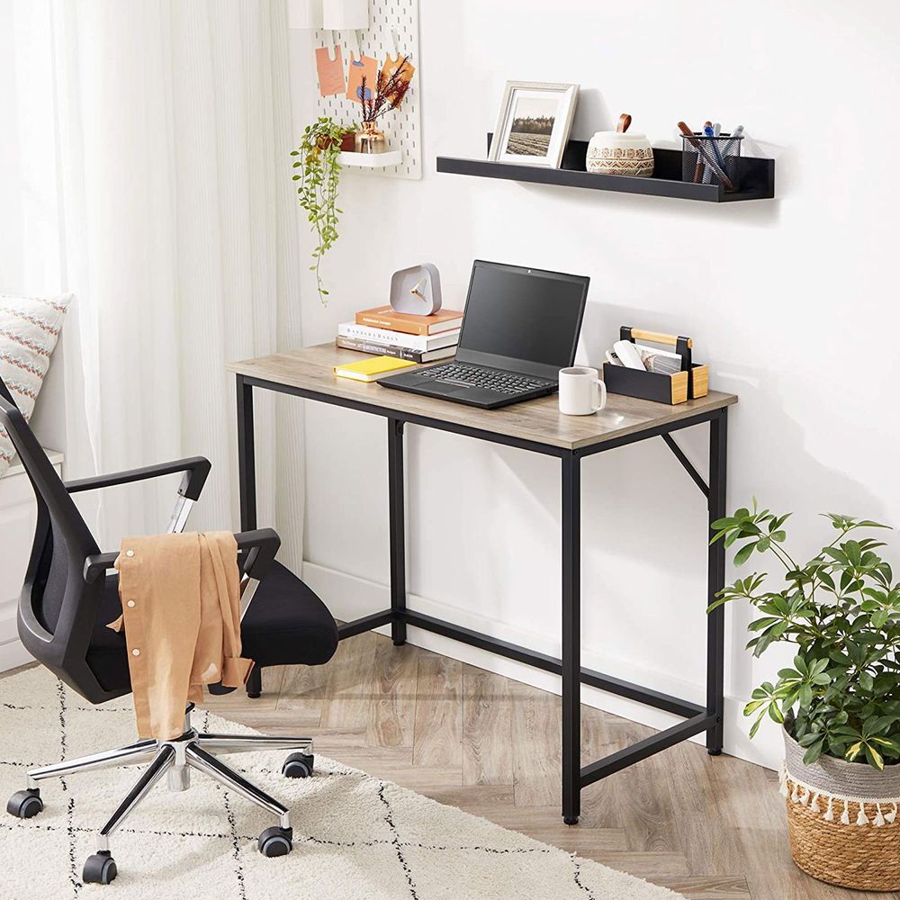 Nancy's Arola Desk - Table d'ordinateur - Table d'ordinateur portable - Gris / Noir - 100 x 50 x 75 cm