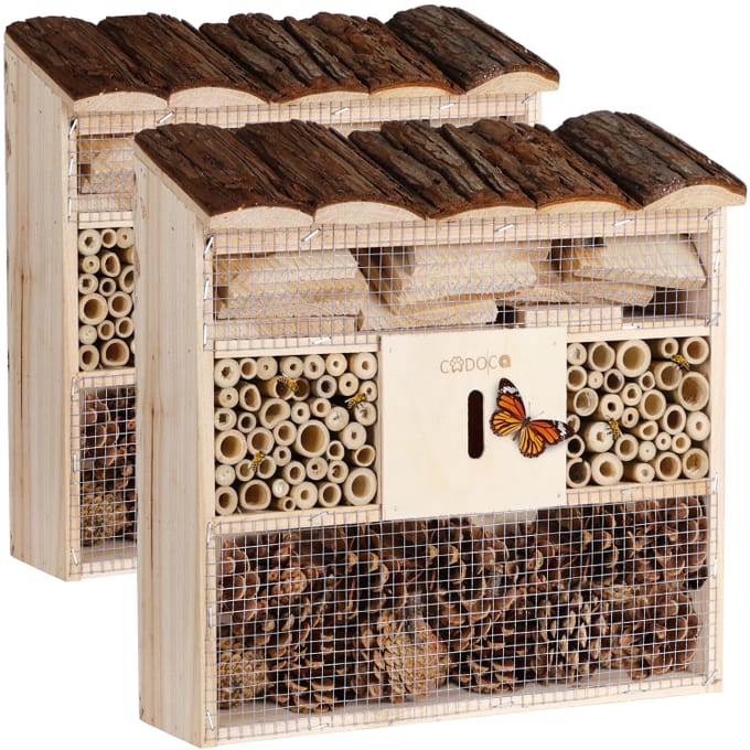 Nancy's Aglientu Insectenhotel - Nestkastje - Set van 2 - ± 30 x 10 x 30 cm