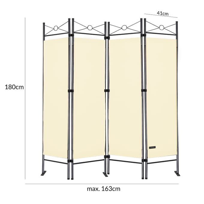 Nancy's Teixeira Kamerscherm - Privacyscherm - Roomdivider - Créme - ± 160 x 180 cm