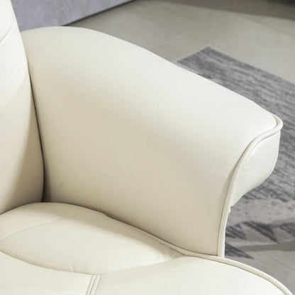 Nancy's Cedros Relaxfauteuil met Voetensteun - Relaxstoel - Loungestoel - Fauteuil - Crèmewit - Kunstleer