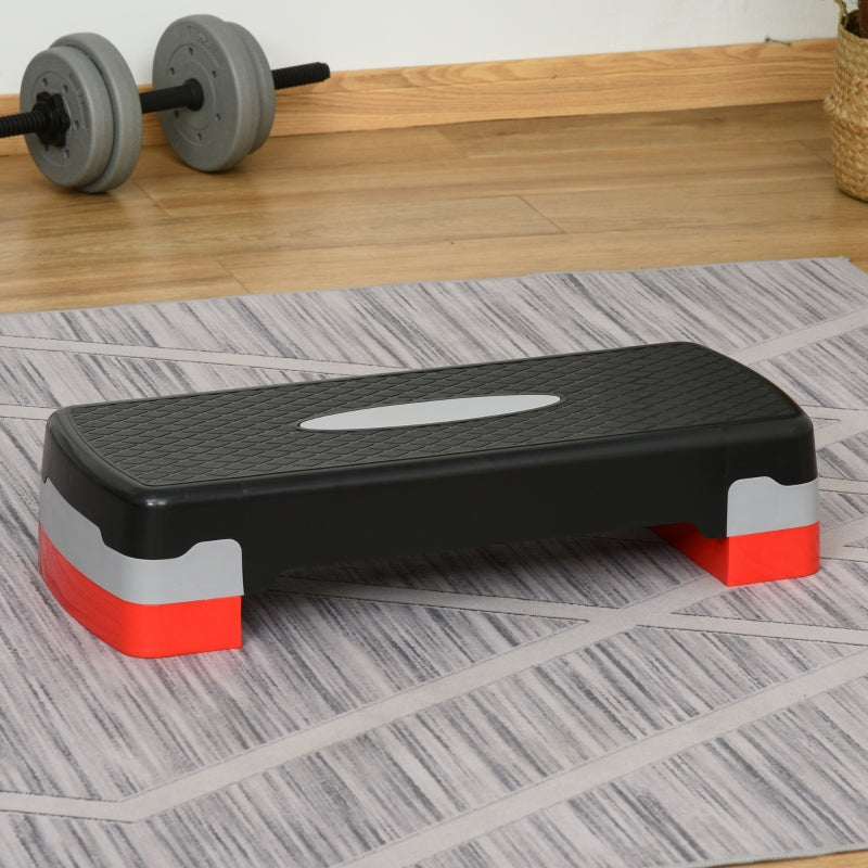 Nancy's Bebington Aerobic Step - Step fitness - Hauteur réglable - Antidérapant - Noir / Gris / Rouge