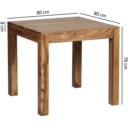 Nancy's Juomenha Eettafel Vierkant - Eetkamertafel - Keukentafel - Sheeshamhout - ± 80 x 80 x 75 cm