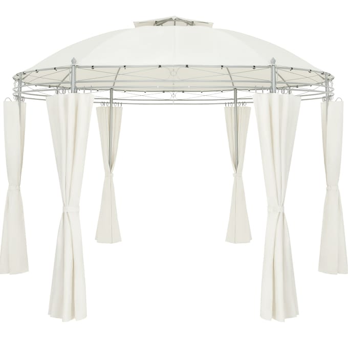 Nancy's Mazedo Paviljoen - Partytent - Tuin Paviljoen - UV-bescherming - Créme - ± Ø 350 x 275 cm