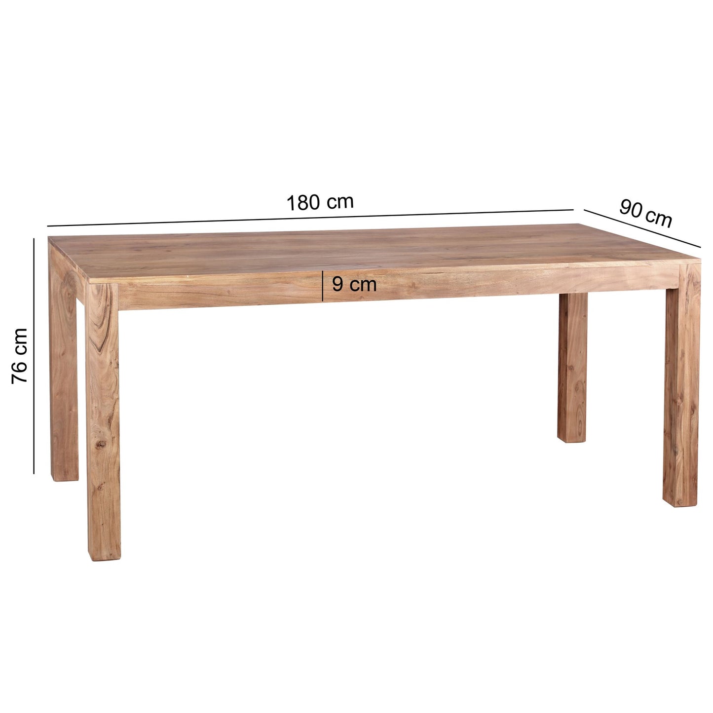 Nancy's Monsanto Eettafel - Eetkamertafel - Keukentafel - Acaciahout - ± 180 x 90 x 75 cm