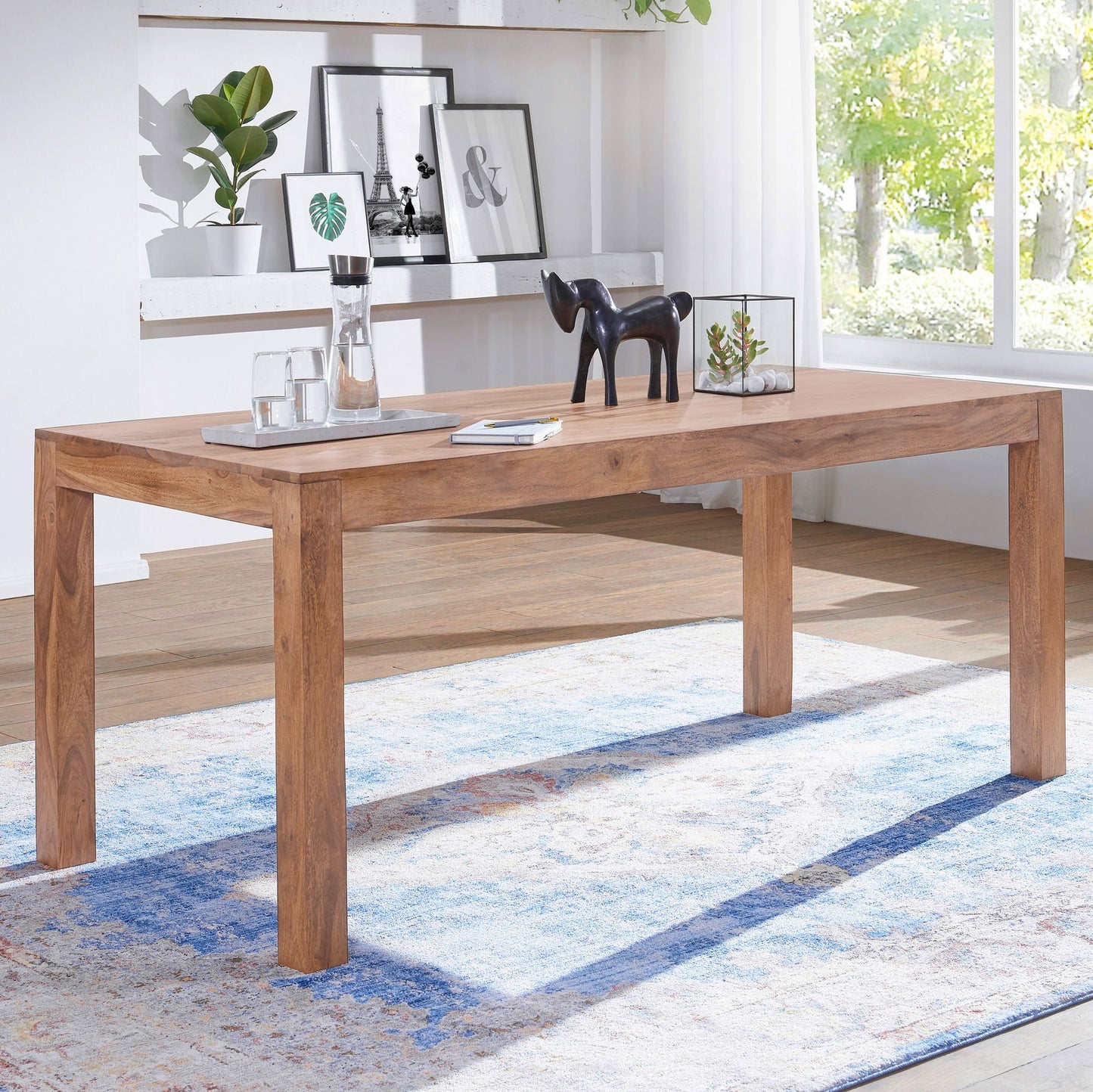 Nancy's Alcobaca Eettafel - Eetkamertafel - Keukentafel - Acaciahout - ± 200 x 100 x 75 cm