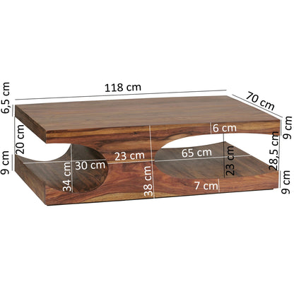 Table basse Reston de Nancy - Table basse - Bois de Sheesham - ± 120 x 70 x 40 cm