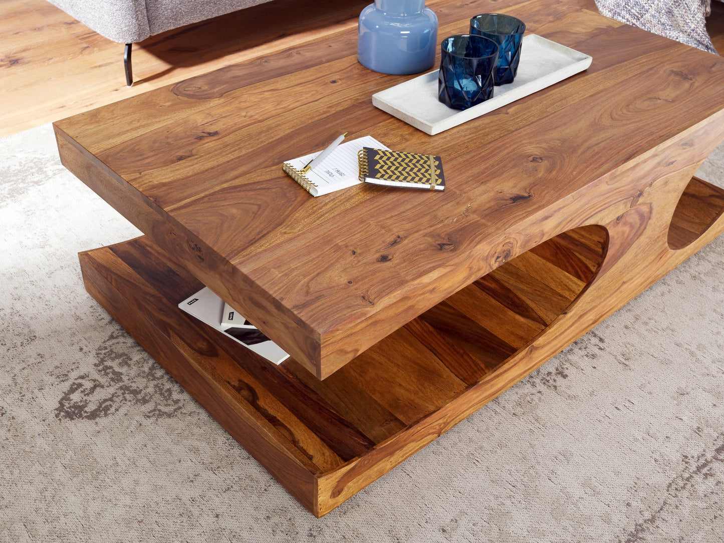 Table basse Reston de Nancy - Table basse - Bois de Sheesham - ± 120 x 70 x 40 cm