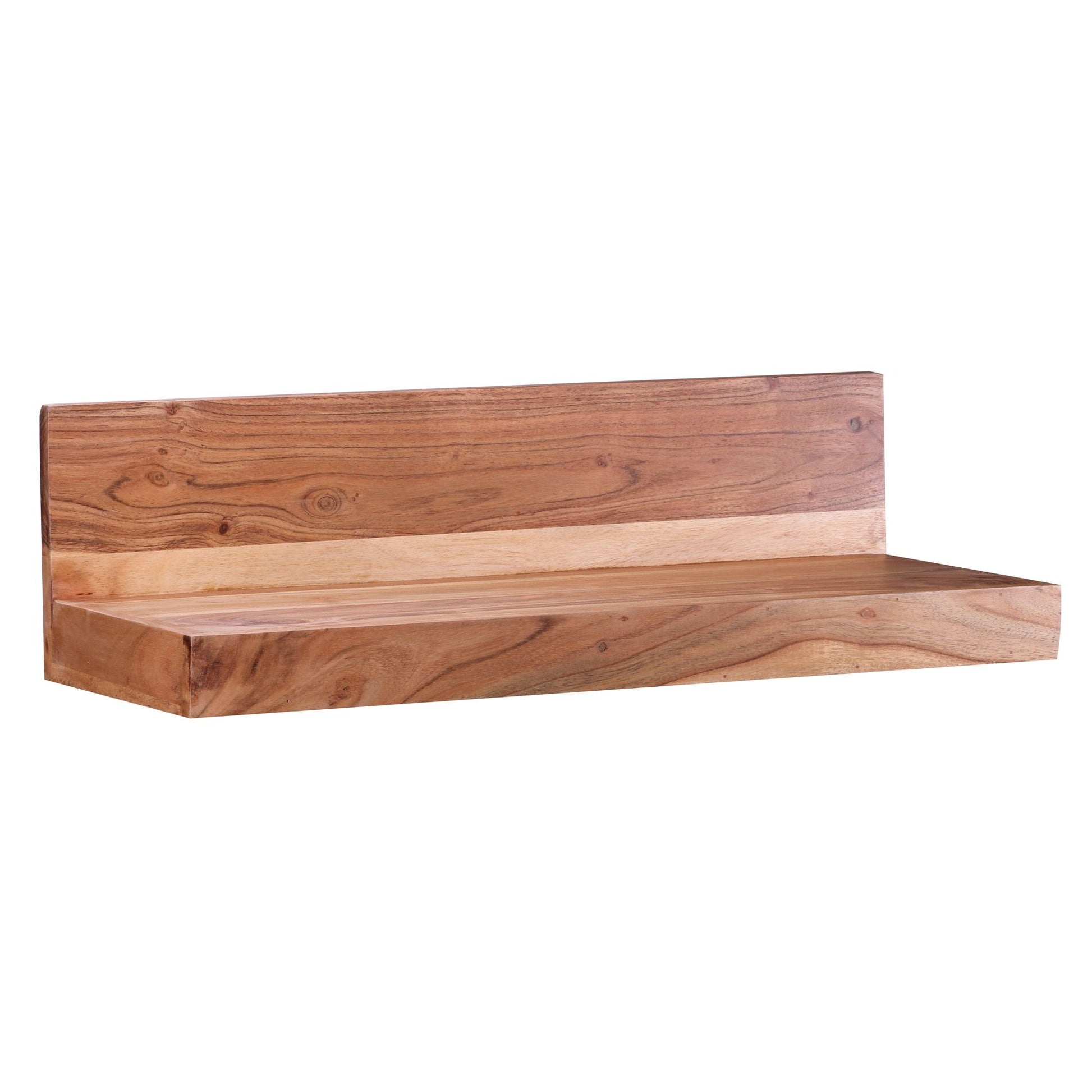 Nancy's Lameiras Wandplank - Wandrek - Zwevende Plank - Massief Acaciahout - ± 60 x 20 x 20 cm