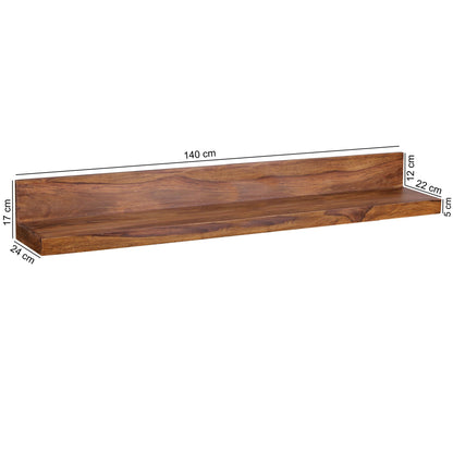 Nancy's Owattona Wandplank - Massief Houten Wandplank - Boekenplank - Massief Sheesham - Bruin - 140 cm