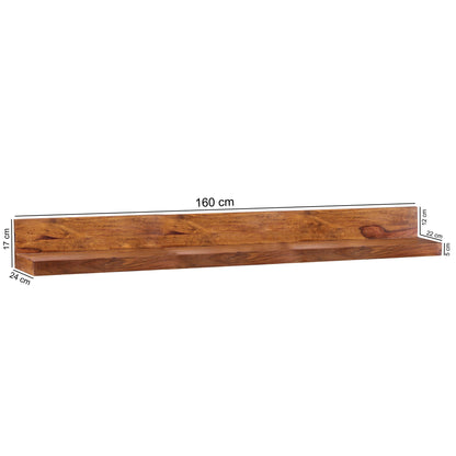 Nancy's Owattona Wandplank - Massief Houten Wandplank - Boekenplank - Massief Sheesham - Bruin - 160 cm