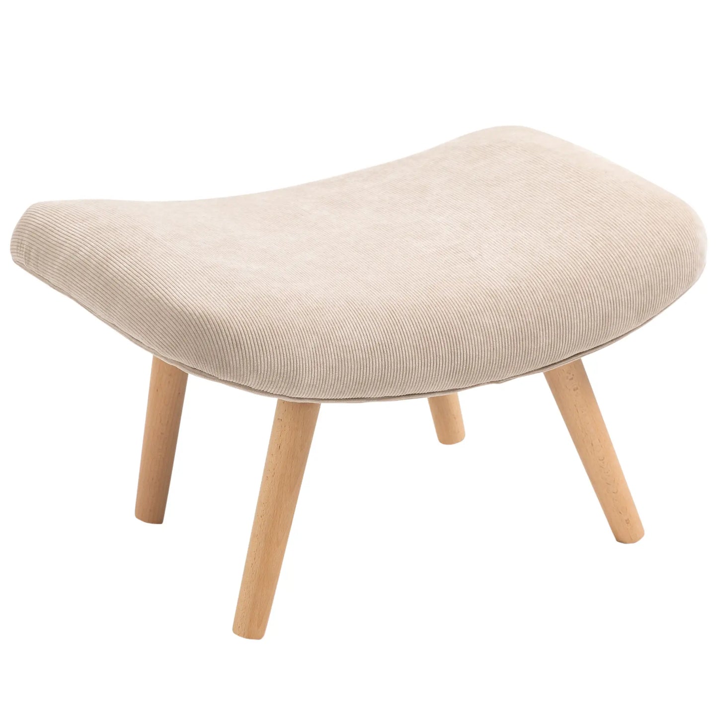 Nancy's Louriçal Relaxfauteuil met Hocker - Relaxstoel - Loungestoel - Beige - Ribfluweel