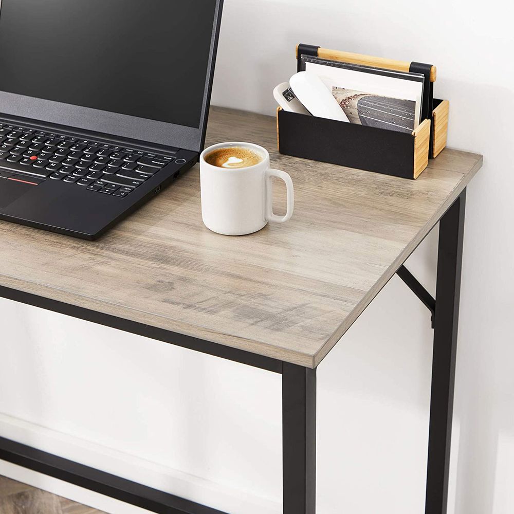 Nancy's Arola Bureau - Computertafel - Laptoptafel - Grijs / Zwart - 100 x 50 x 75 cm