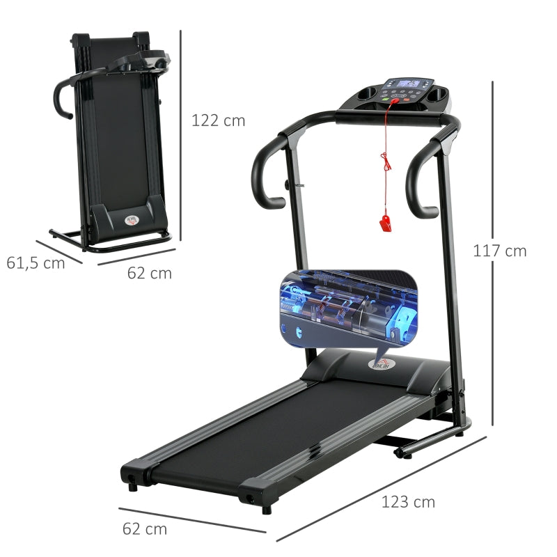 Nancy's Fremont Loopband inklapbaar elektrisch 500 W 0,8-10 km/u LCD-display telefoonhouder geschikt voor home gym