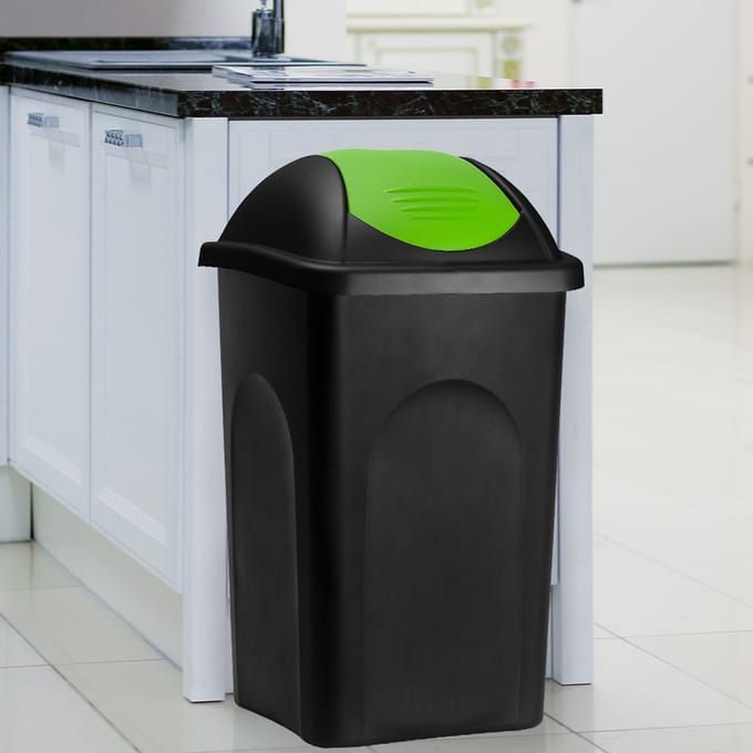 Nancy's Abriola Waste Bin - Waste Bin - Black / Green - Plastic - 60 liters