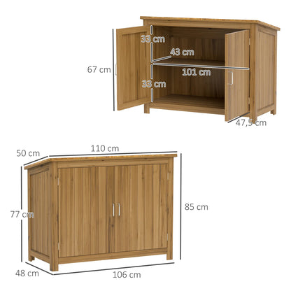 Nancy's Chosendo Tuinkast - Opbergkast voor buiten - Buitenkast - Bruin - Dennenhout - ± 110 x 50 x 77/85 cm