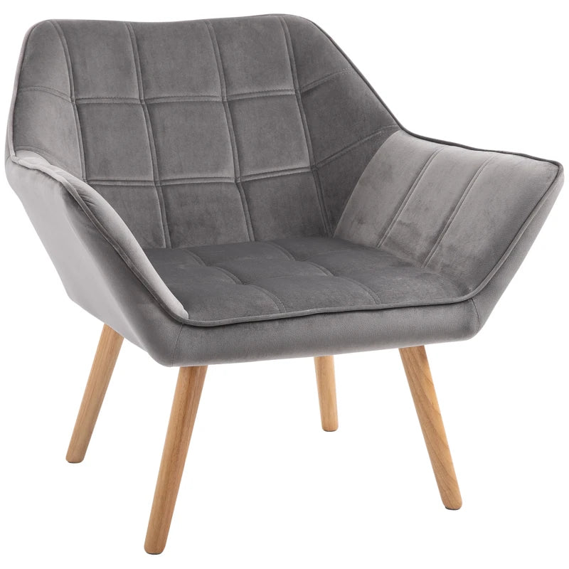 Nancy's Cerejais Fauteuil - Stoel - Relax Stoel - Loungestoel - Grijs - Fluweel